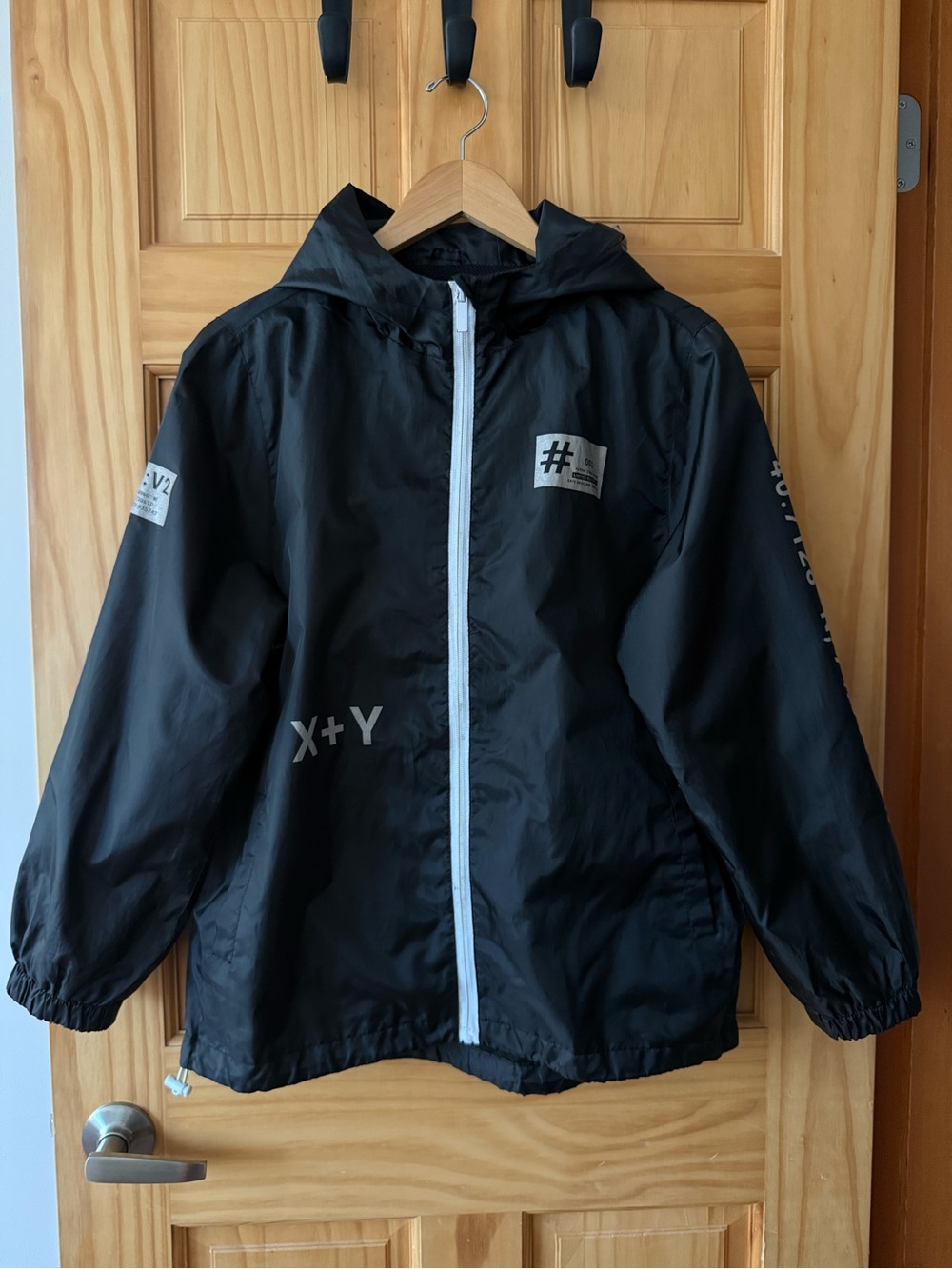 Urban Heritage Black Hooded Jacket with White Zip Trim